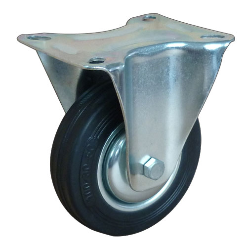 Rigid Black Rubber Caster