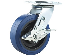 Heavy Duty Blue Elastic Rubber Caster Swivel Plate with