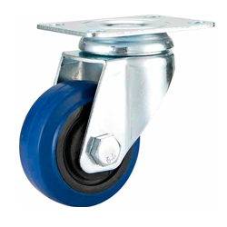 Medium Duty Casters Elastic Rubber Wheel