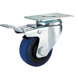 Medium Duty Casters Elastic Rubber Wheel