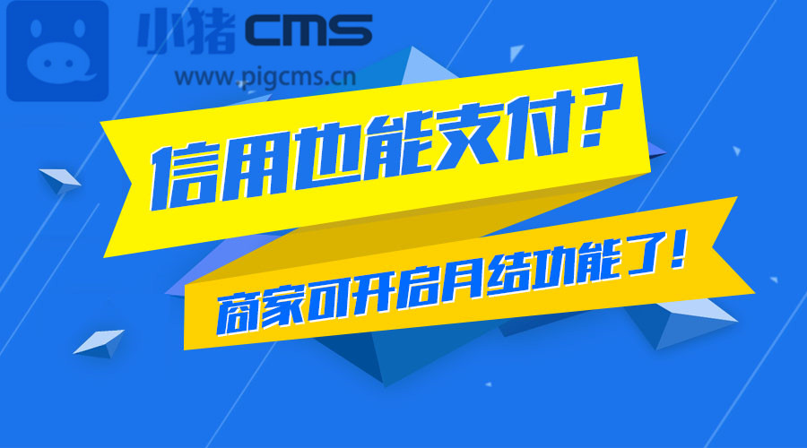 信用也能支付?小猪电商商家可开启月结功能了!