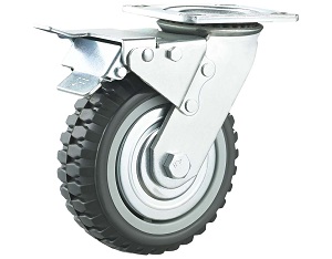 Side Brake Heavy Duty Caster Polyurethane Wheel with Steel