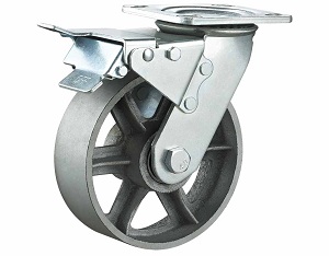 Heavy Duty Casters with Cast Iron Wheel Swivel Plate with