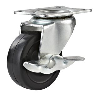 Rubber Casters Top Plate with Side Brake