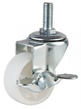 Polypropylene Caster with Threaded Stem Side Brake