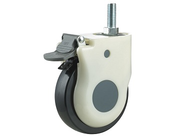 Medical Caster with TPU Wheel Plastic Pedal Brake