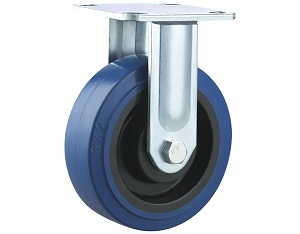 Heavy Duty Blue Elastic Rubber Caster Rigid