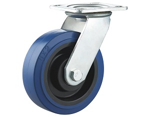 Heavy Duty Blue Elastic Rubber Caster Rigid