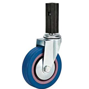 Light to Medium Duty Caster Blue Rubber wheel with Square