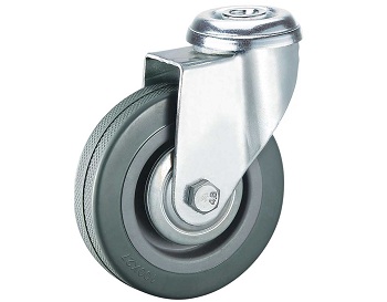 Gray Rubber Caster Swivel Hollow Kinpin