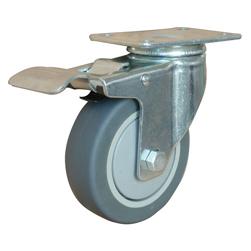 Medium duty swivel caster with total brake