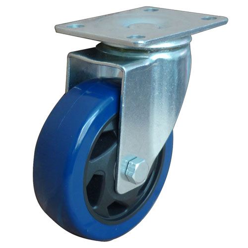 Blue medium duty swivel caster