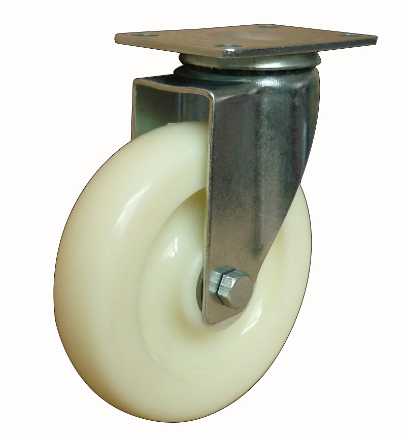 Medium duty white PP swivel caster