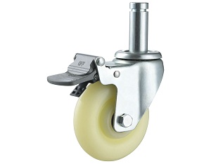 Medium Duty Nylon Caster Round Stem with Brake