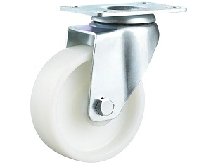 Medium Duty White PP Caster Swivel Plate with Brake