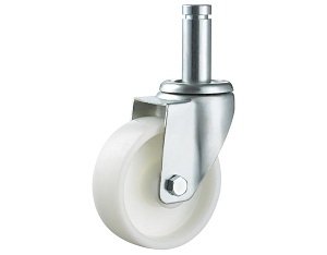 Medium Duty White PP Caster Swivel Round Stem