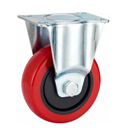 Medium Duty Red PU Caster Swivel Plate with Brake