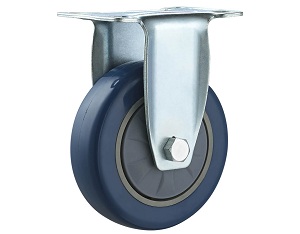 Medium Duty Caster with Blue Polyurethane Wheel