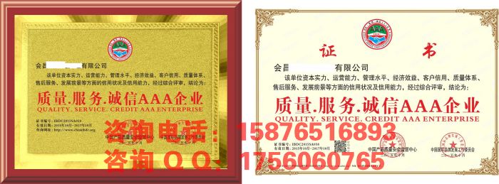 怎樣能辦理3A誠信企業(yè)資質(zhì)榮譽(yù)證書原始圖片2