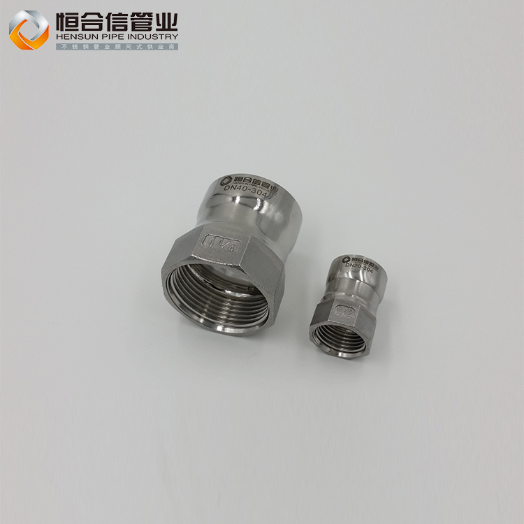 廠家直銷(xiāo)不銹鋼內(nèi)牙直接頭 不銹鋼管件 雙卡壓式管件 飲用水管件原始圖片2
