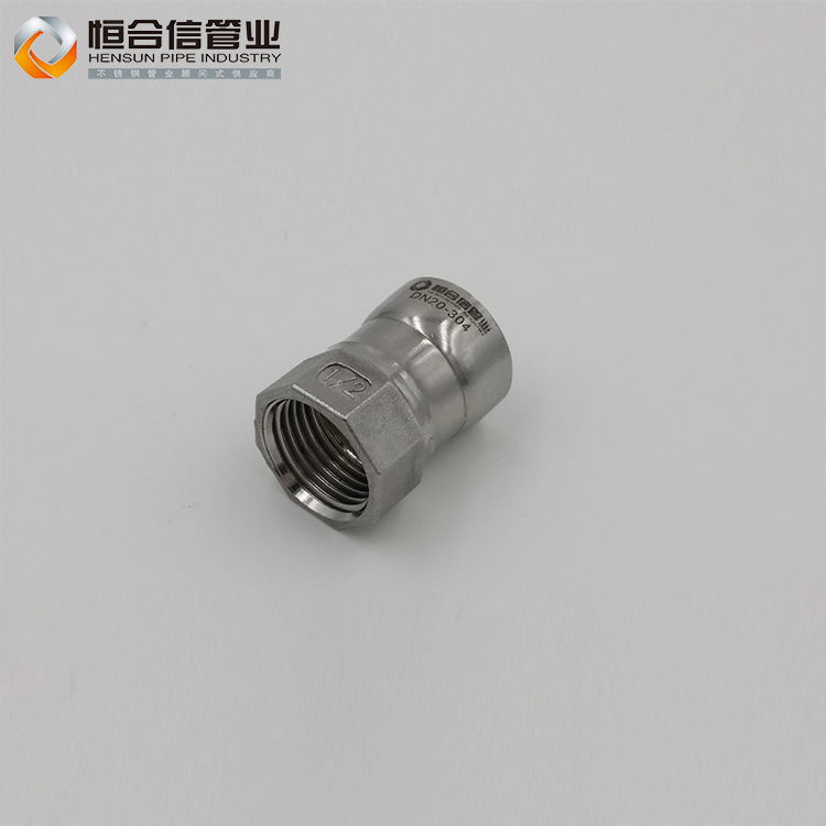 廠家直銷(xiāo)不銹鋼內(nèi)牙直接頭 不銹鋼管件 雙卡壓式管件 飲用水管件原始圖片3