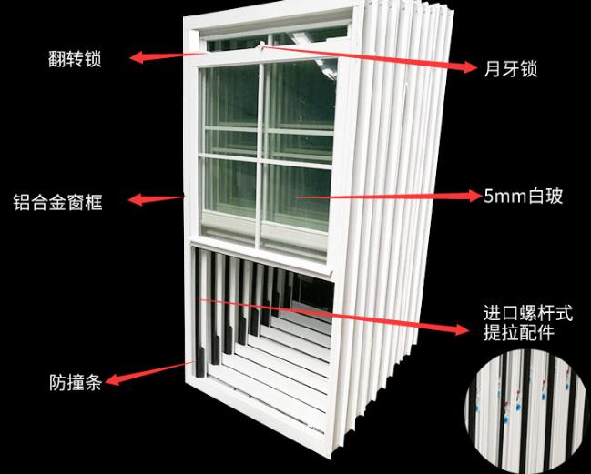 美式上下提拉窗 順祥鋁合金移窗